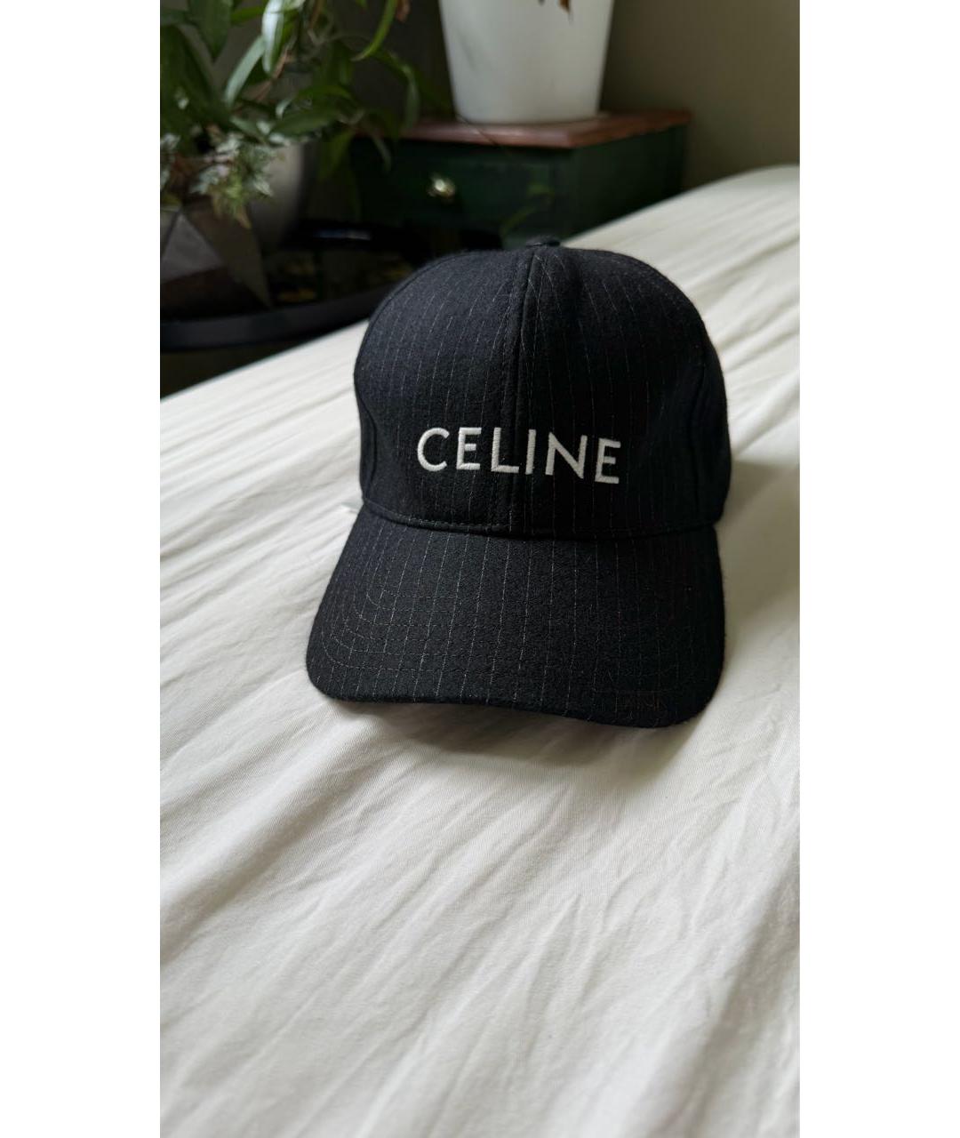 CELINE Черная хлопковая кепка, фото 7