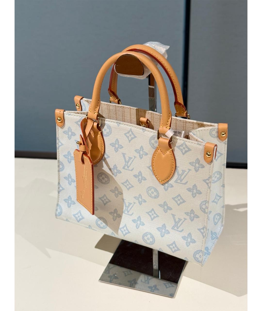 LOUIS VUITTON Голубая деним сумка тоут, фото 5