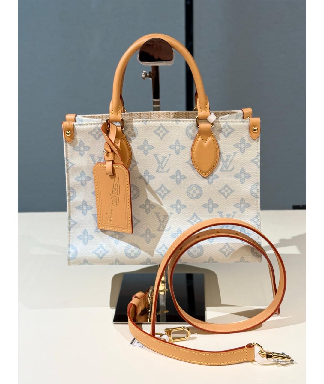 LOUIS VUITTON Голубая деним сумка тоут, фото 2