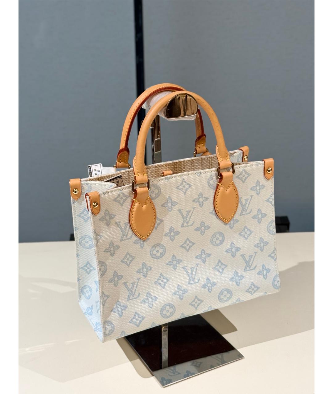 LOUIS VUITTON Голубая деним сумка тоут, фото 7