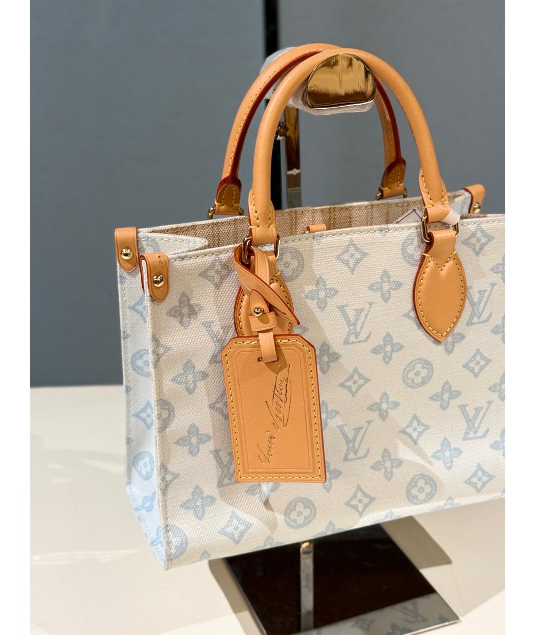 LOUIS VUITTON Голубая деним сумка тоут, фото 4