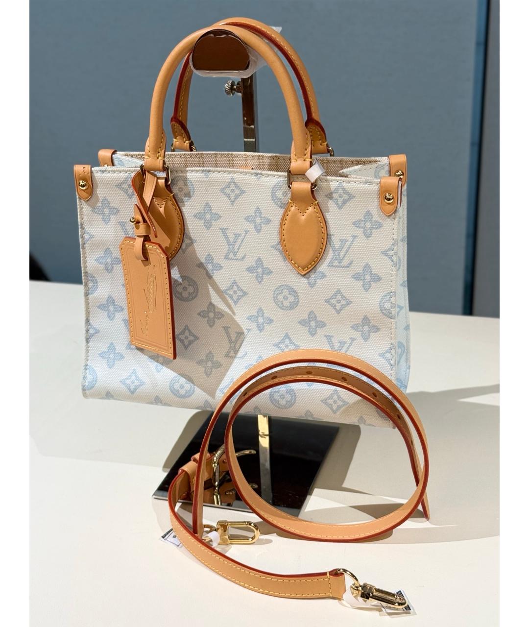 LOUIS VUITTON Голубая деним сумка тоут, фото 3
