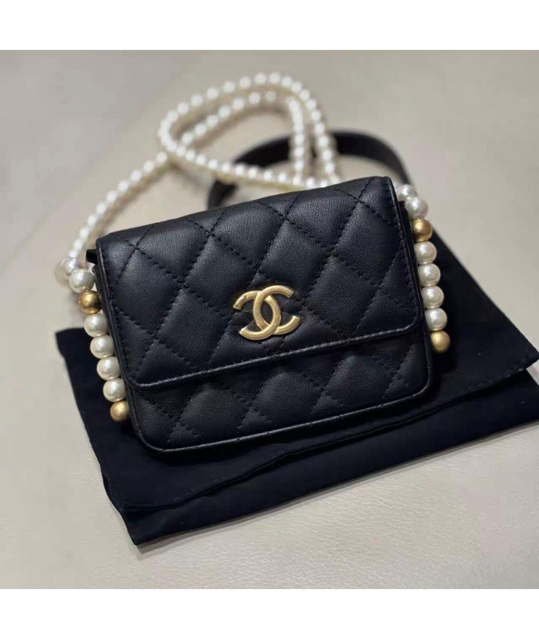 CHANEL Черная кожаная сумка через плечо, фото 3