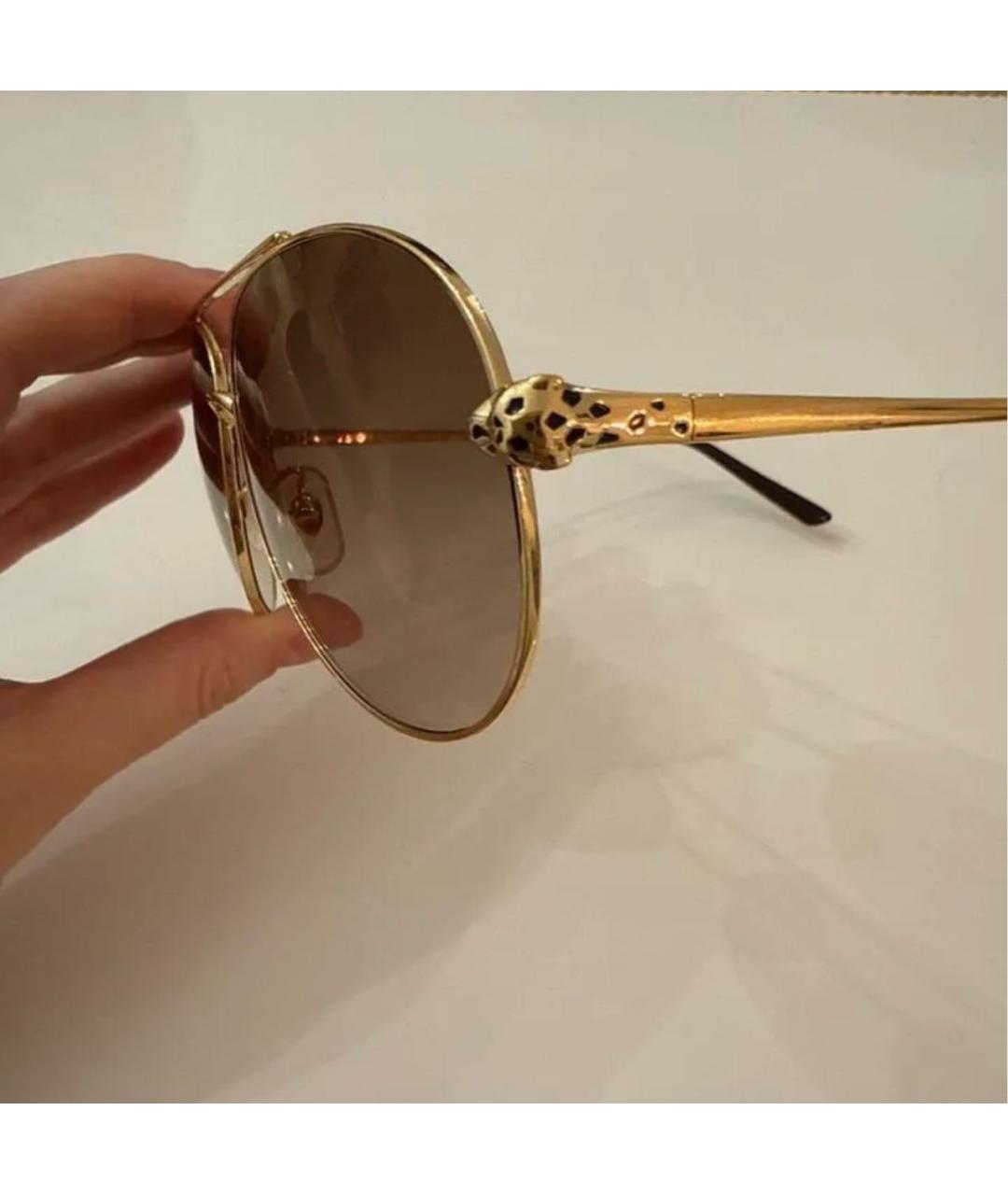 CARTIER Золотые металлические солнцезащитные очки, фото 4