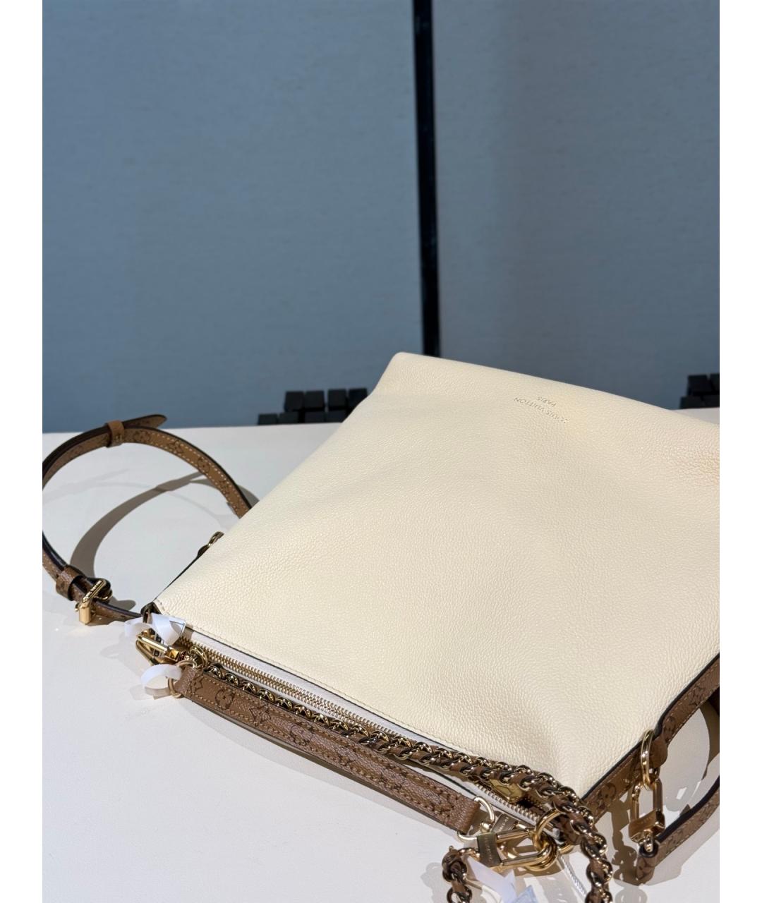 LOUIS VUITTON Белая кожаная сумка через плечо, фото 6