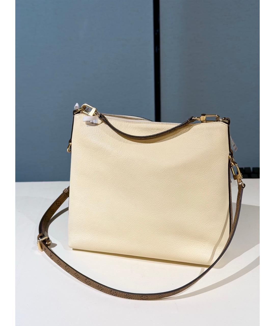 LOUIS VUITTON Белая кожаная сумка через плечо, фото 4