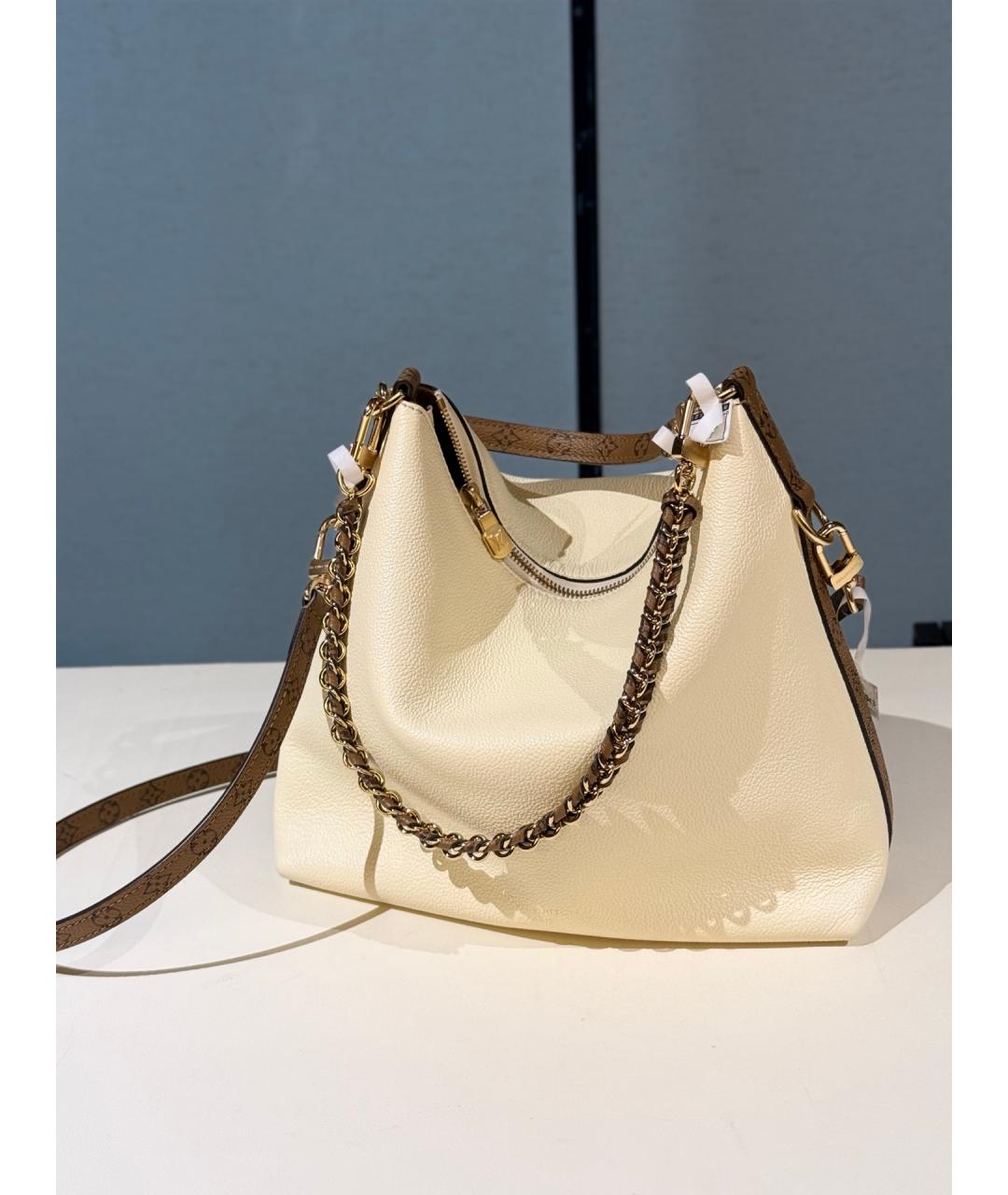 LOUIS VUITTON Белая кожаная сумка через плечо, фото 7
