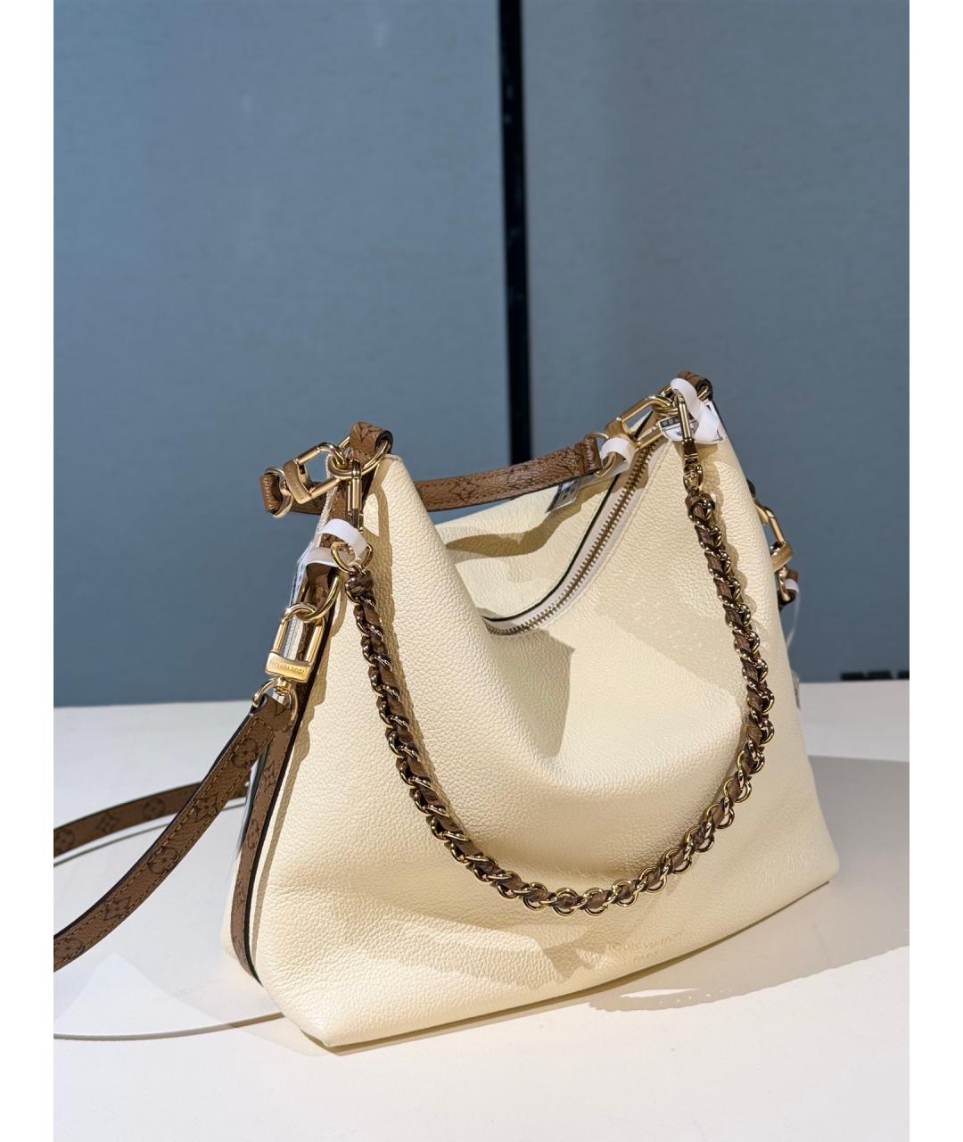LOUIS VUITTON Белая кожаная сумка через плечо, фото 3