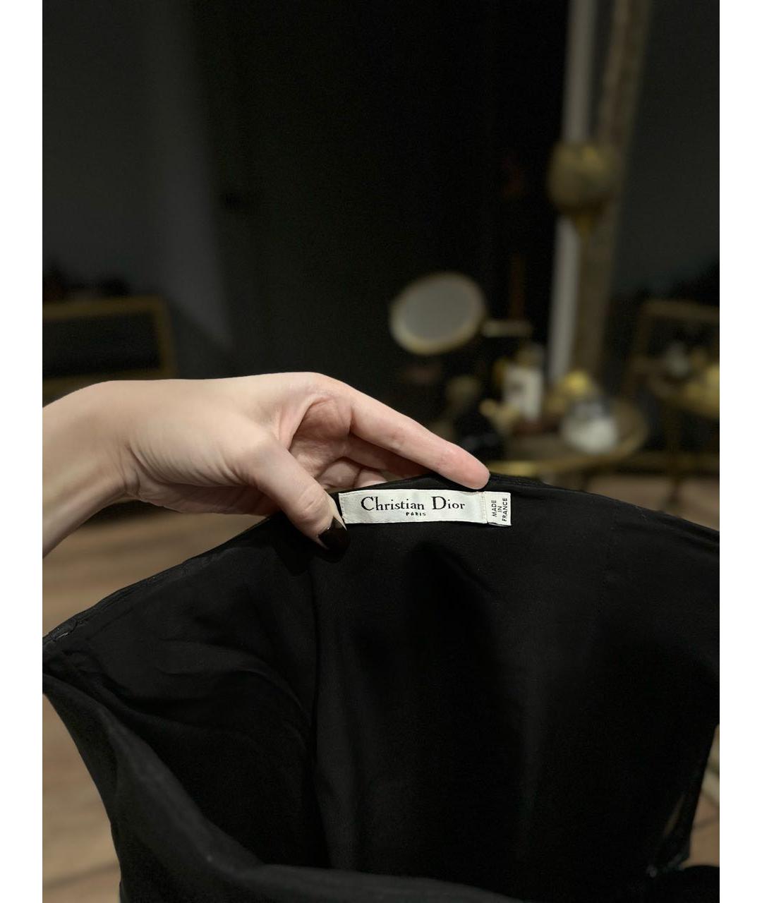 CHRISTIAN DIOR Черная шифоновая юбка мини, фото 3
