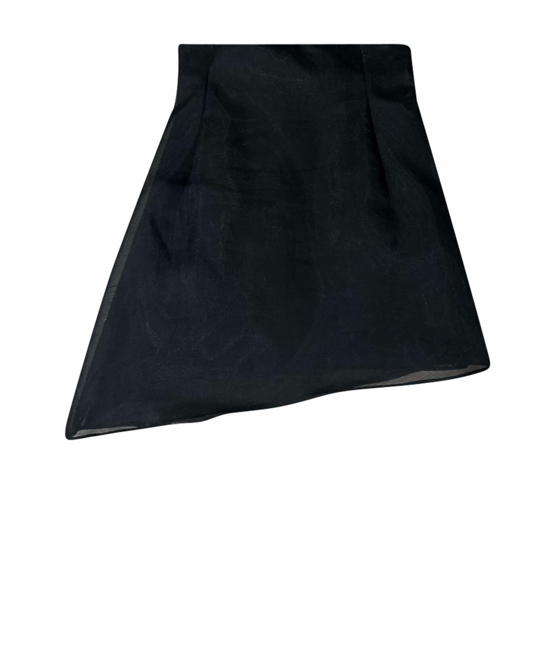 CHRISTIAN DIOR Черная шифоновая юбка мини, фото 1