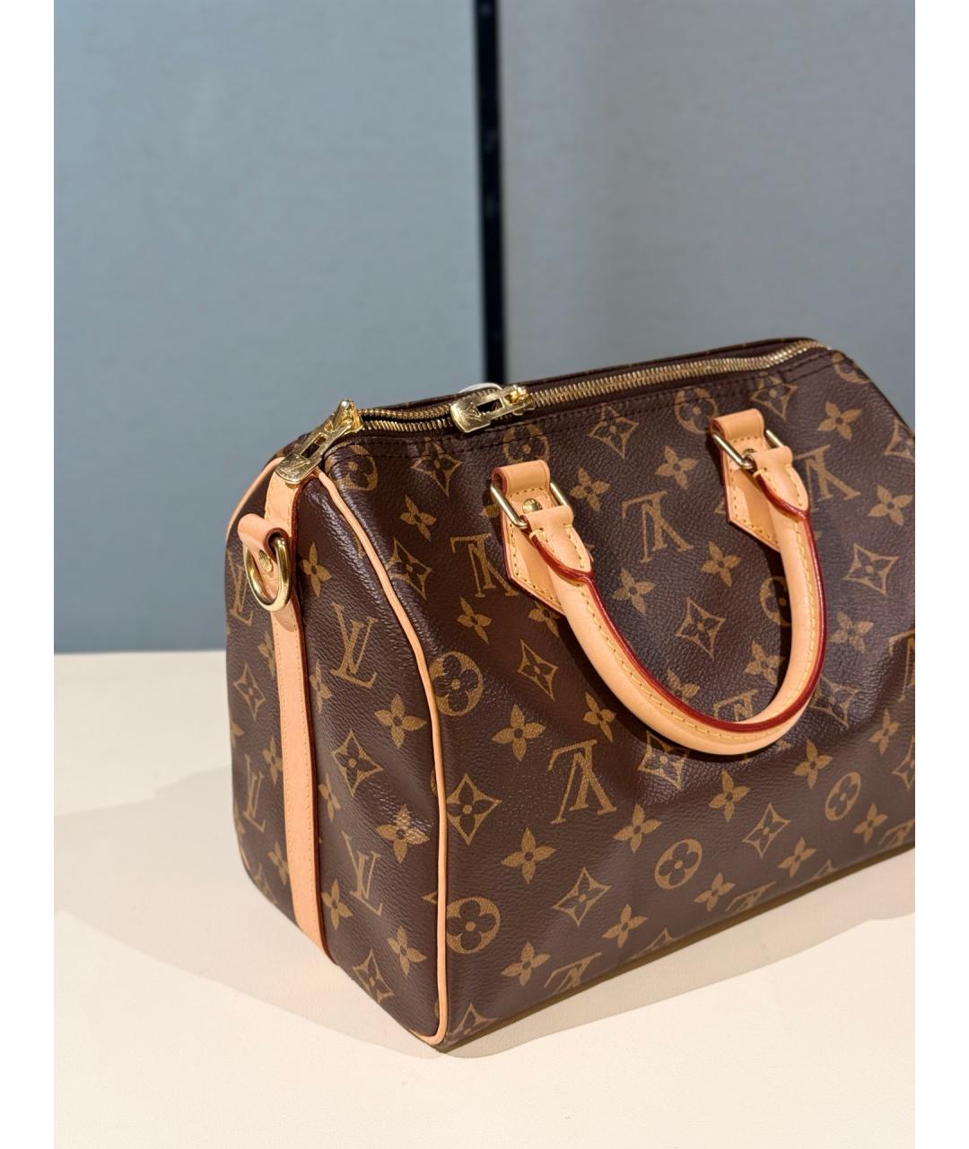 LOUIS VUITTON Коричневая канва сумка с короткими ручками, фото 7