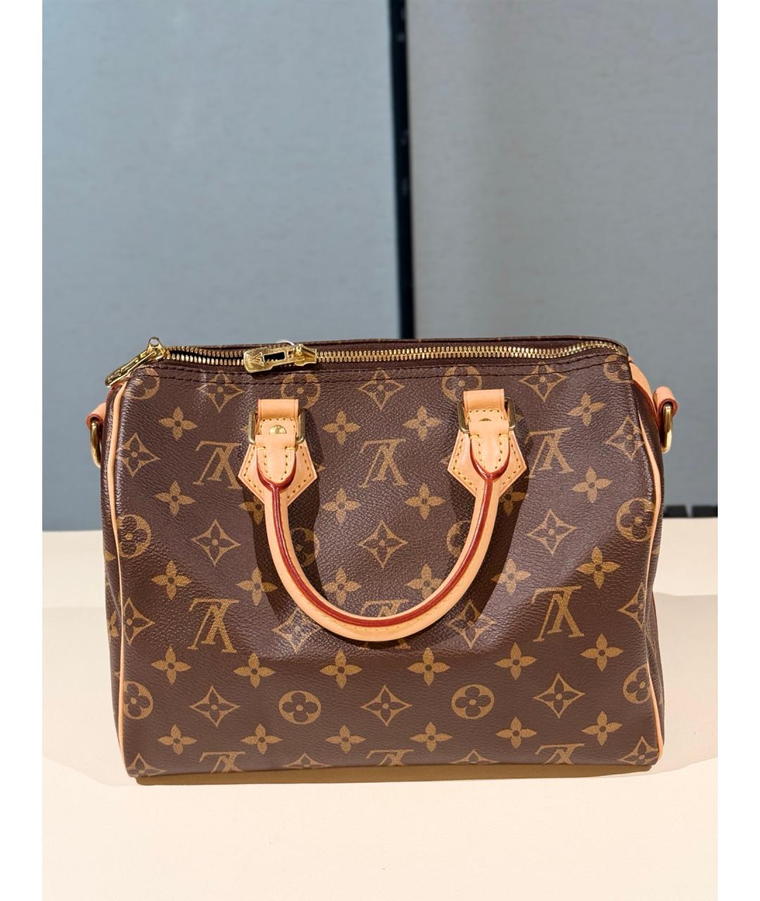 LOUIS VUITTON Коричневая канва сумка с короткими ручками, фото 8