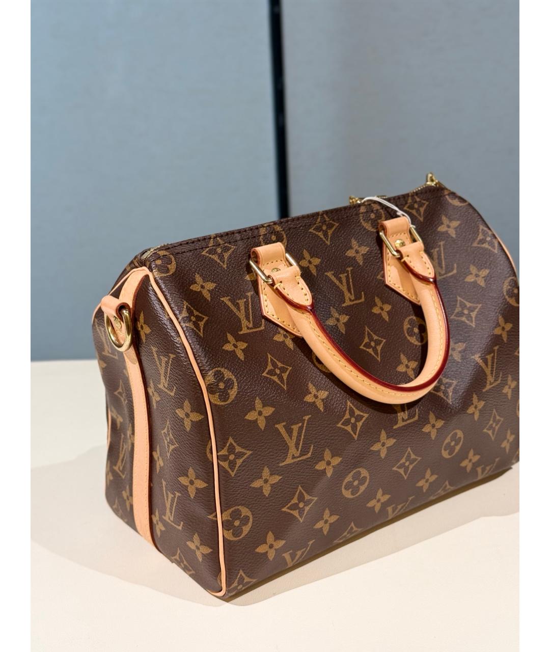LOUIS VUITTON Коричневая канва сумка с короткими ручками, фото 5