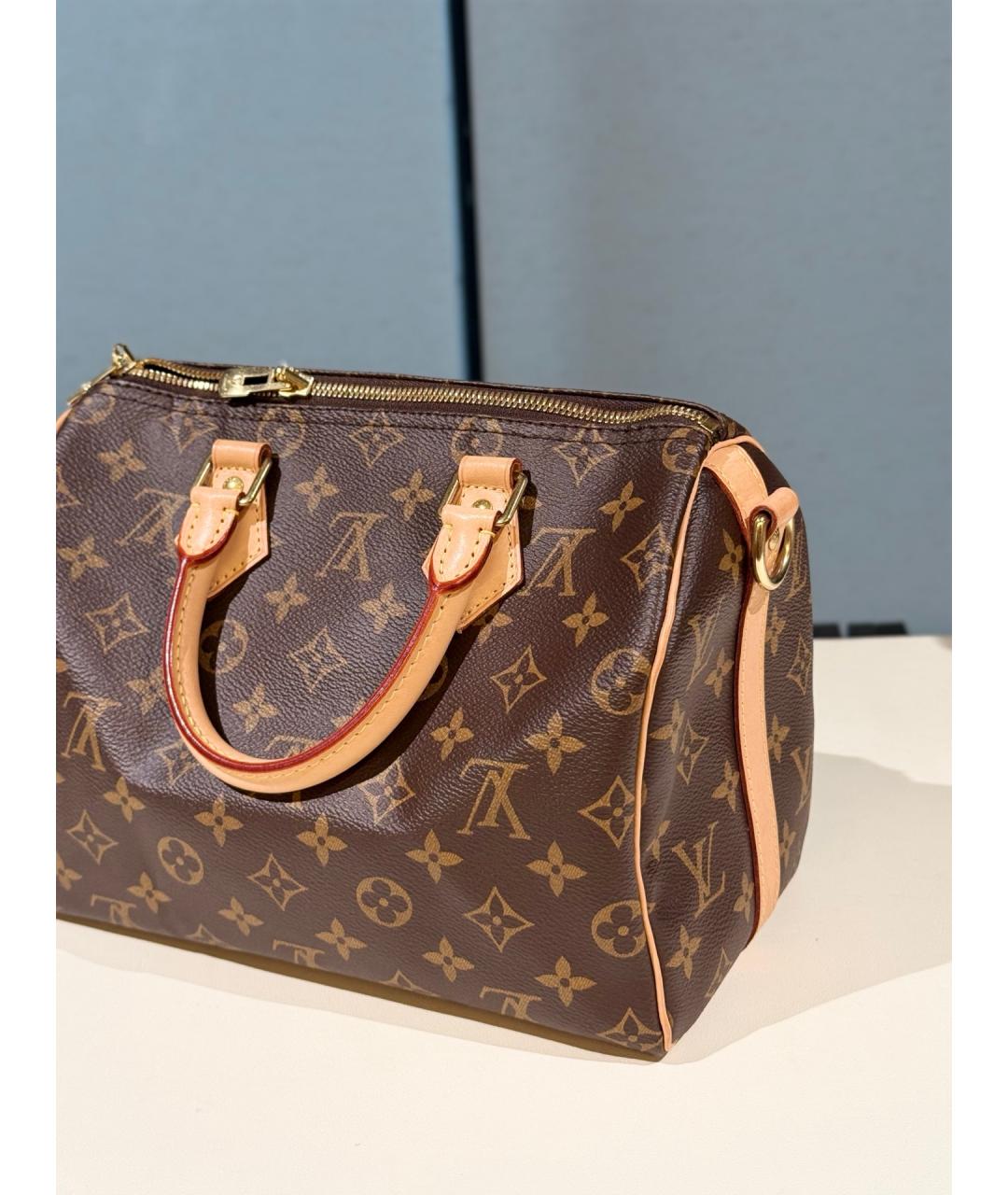 LOUIS VUITTON Коричневая канва сумка с короткими ручками, фото 6