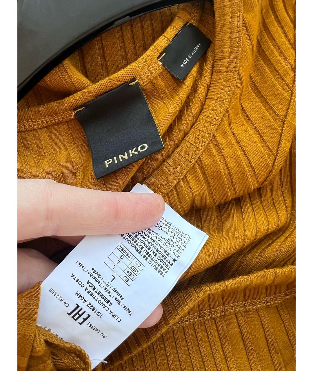 PINKO Горчичная блузы, фото 3