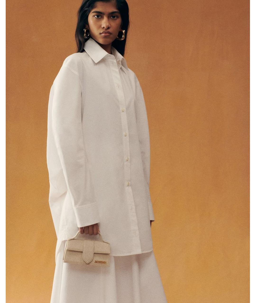 JACQUEMUS Бежевая льняная сумка с короткими ручками, фото 7