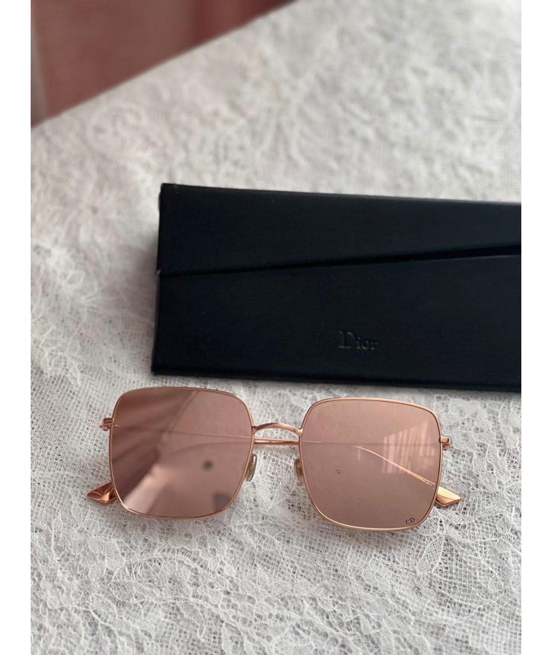 CHRISTIAN DIOR Золотые металлические солнцезащитные очки, фото 2