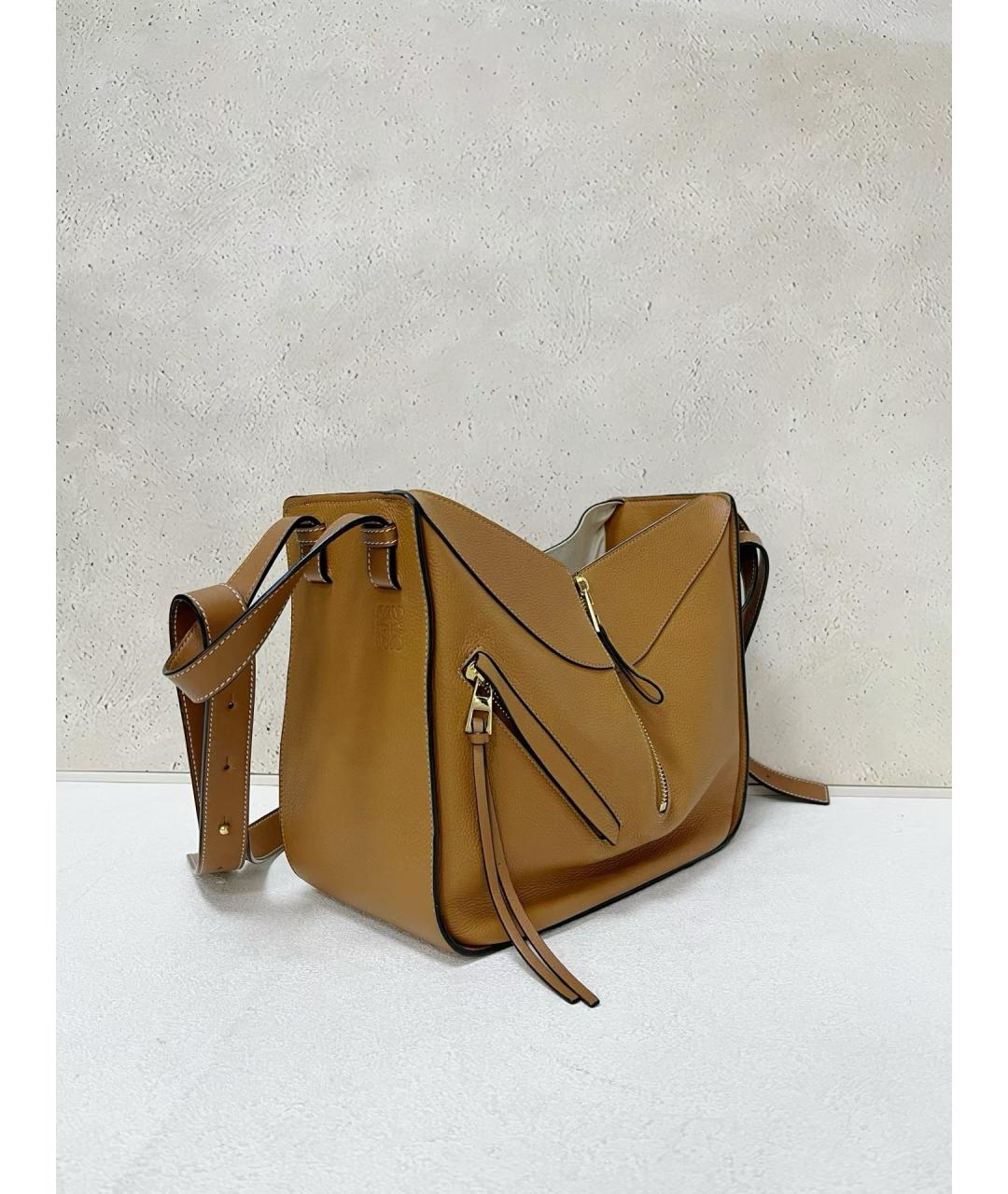 LOEWE Коричневая кожаная сумка через плечо, фото 3
