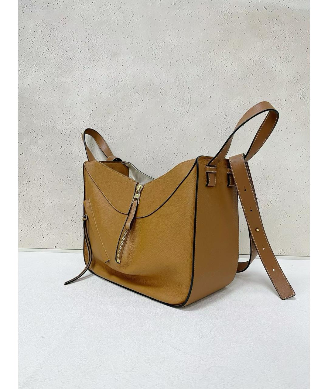 LOEWE Коричневая кожаная сумка через плечо, фото 4