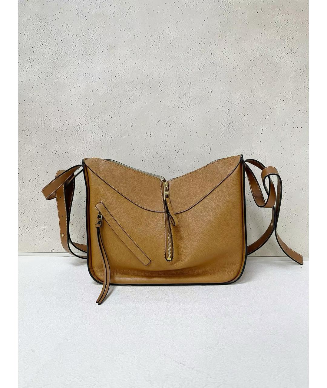 LOEWE Коричневая кожаная сумка через плечо, фото 7