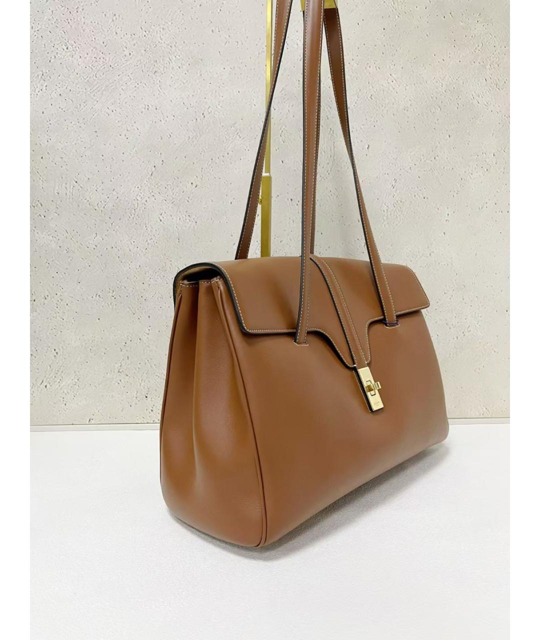 CELINE Коричневая кожаная сумка через плечо, фото 4