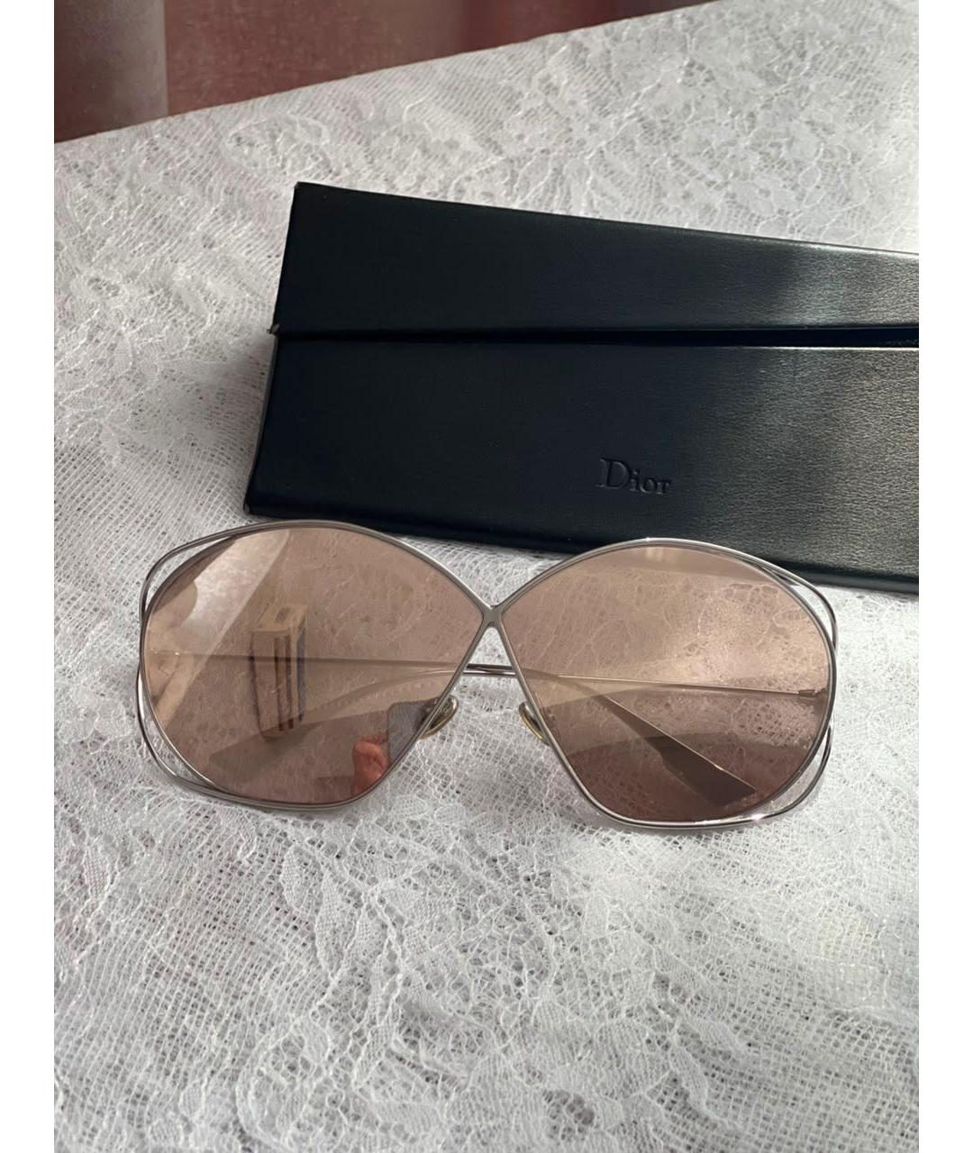 CHRISTIAN DIOR Золотые металлические солнцезащитные очки, фото 2