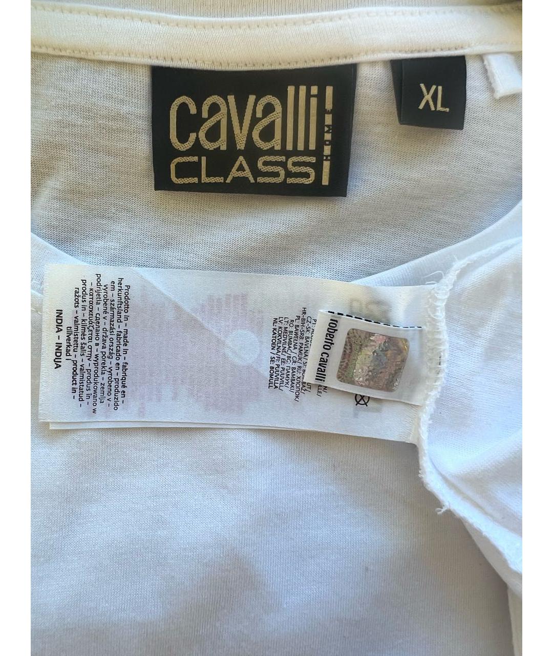CAVALLI CLASS Белая хлопковая футболка, фото 3
