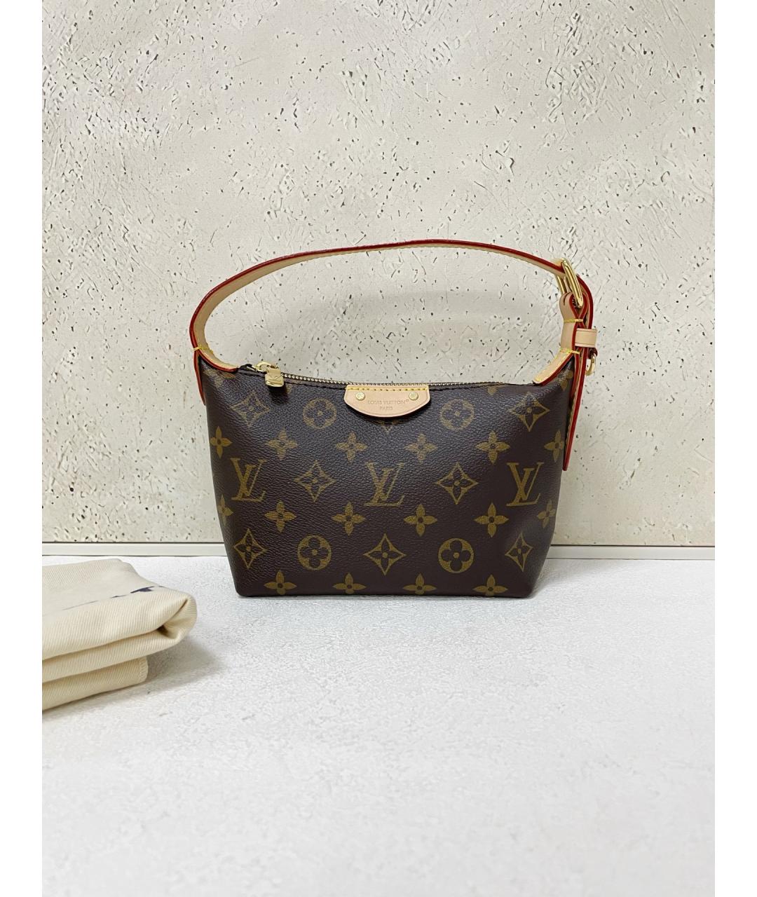 LOUIS VUITTON Коричневая канва сумка с короткими ручками, фото 7