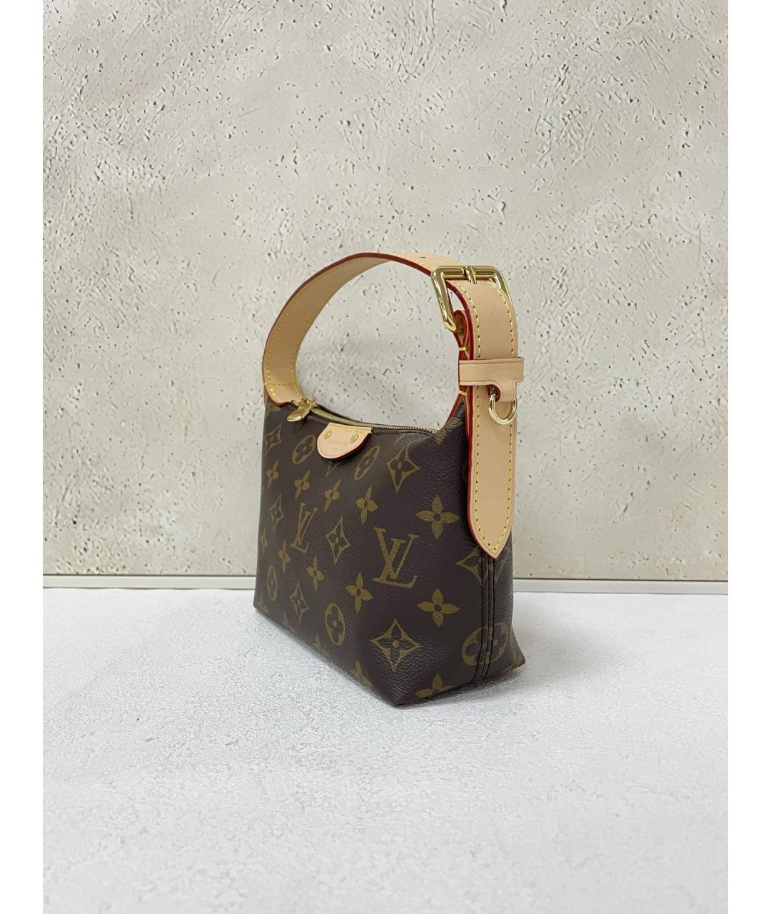 LOUIS VUITTON Коричневая канва сумка с короткими ручками, фото 3