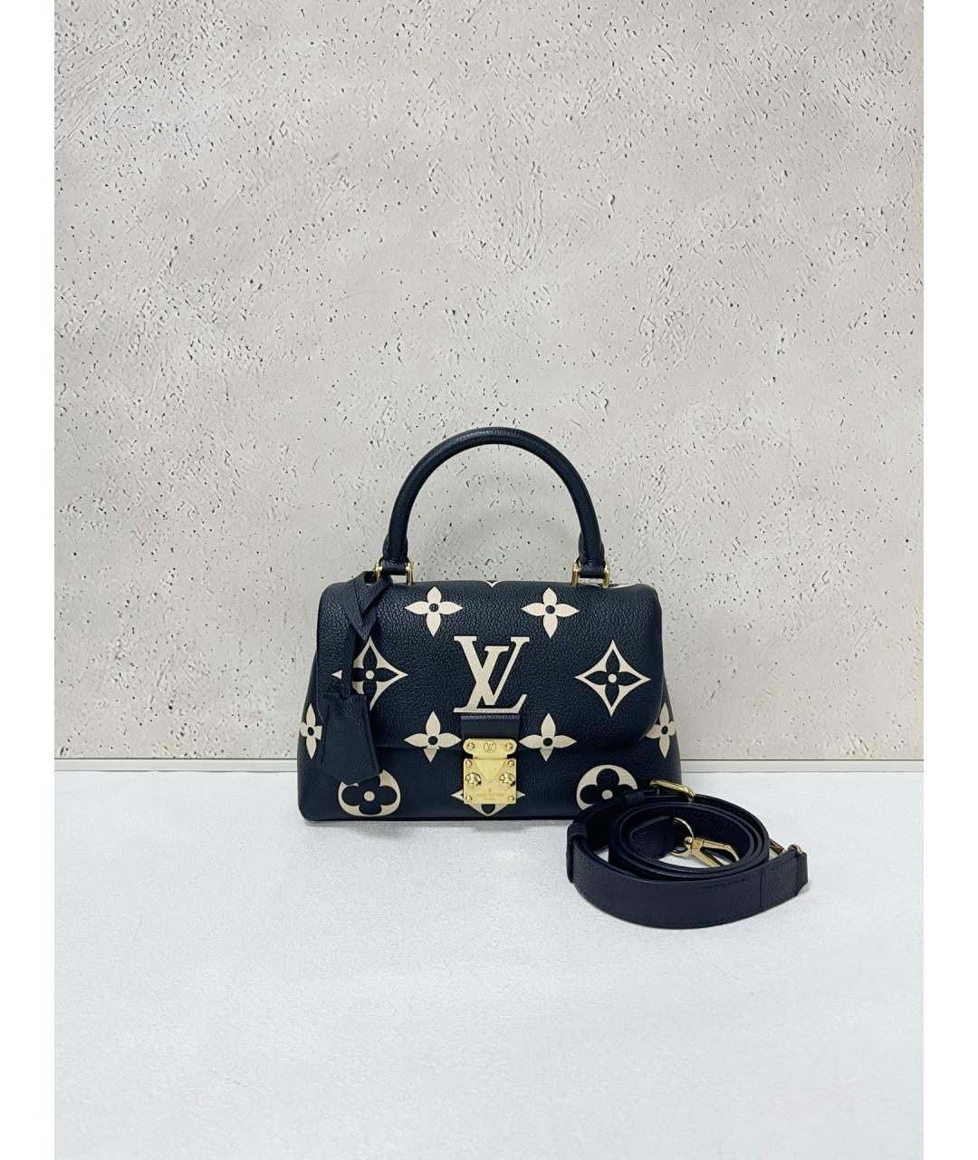 LOUIS VUITTON Черная кожаная сумка с короткими ручками, фото 7