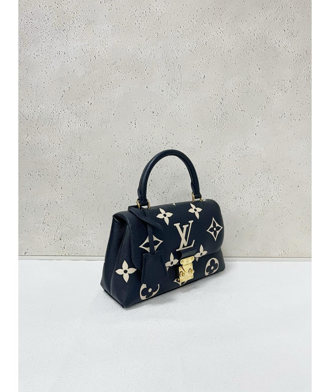 LOUIS VUITTON Черная кожаная сумка с короткими ручками, фото 3