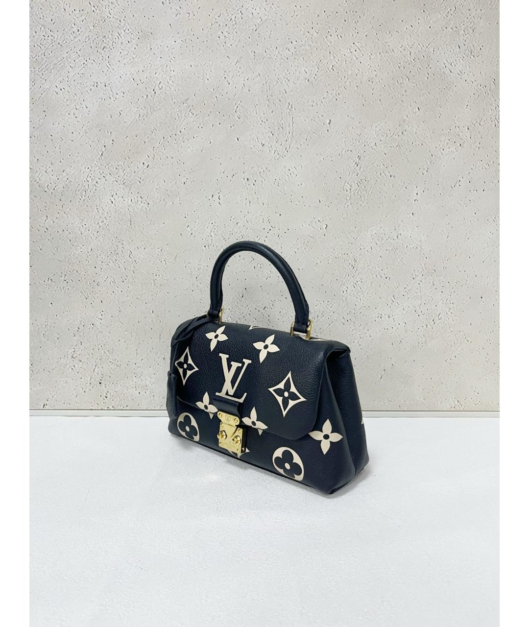LOUIS VUITTON Черная кожаная сумка с короткими ручками, фото 4
