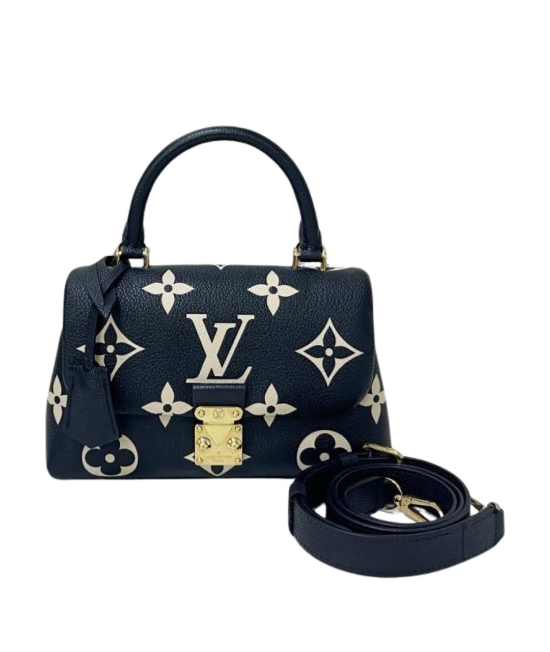 LOUIS VUITTON Черная кожаная сумка с короткими ручками, фото 1