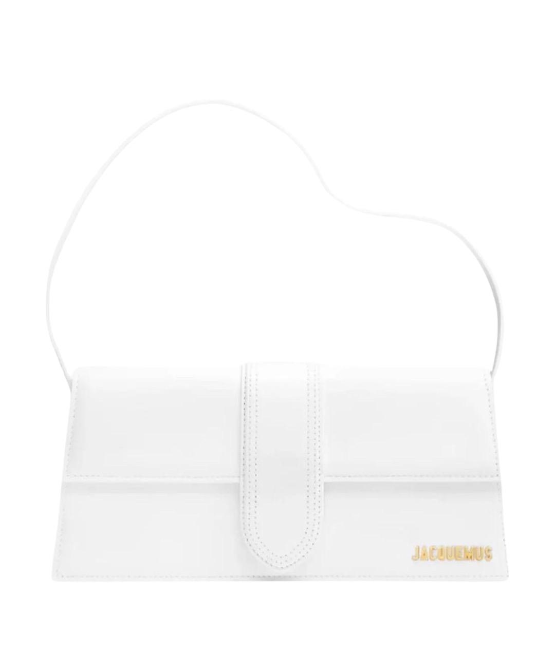 JACQUEMUS Белая кожаная сумка с короткими ручками, фото 1
