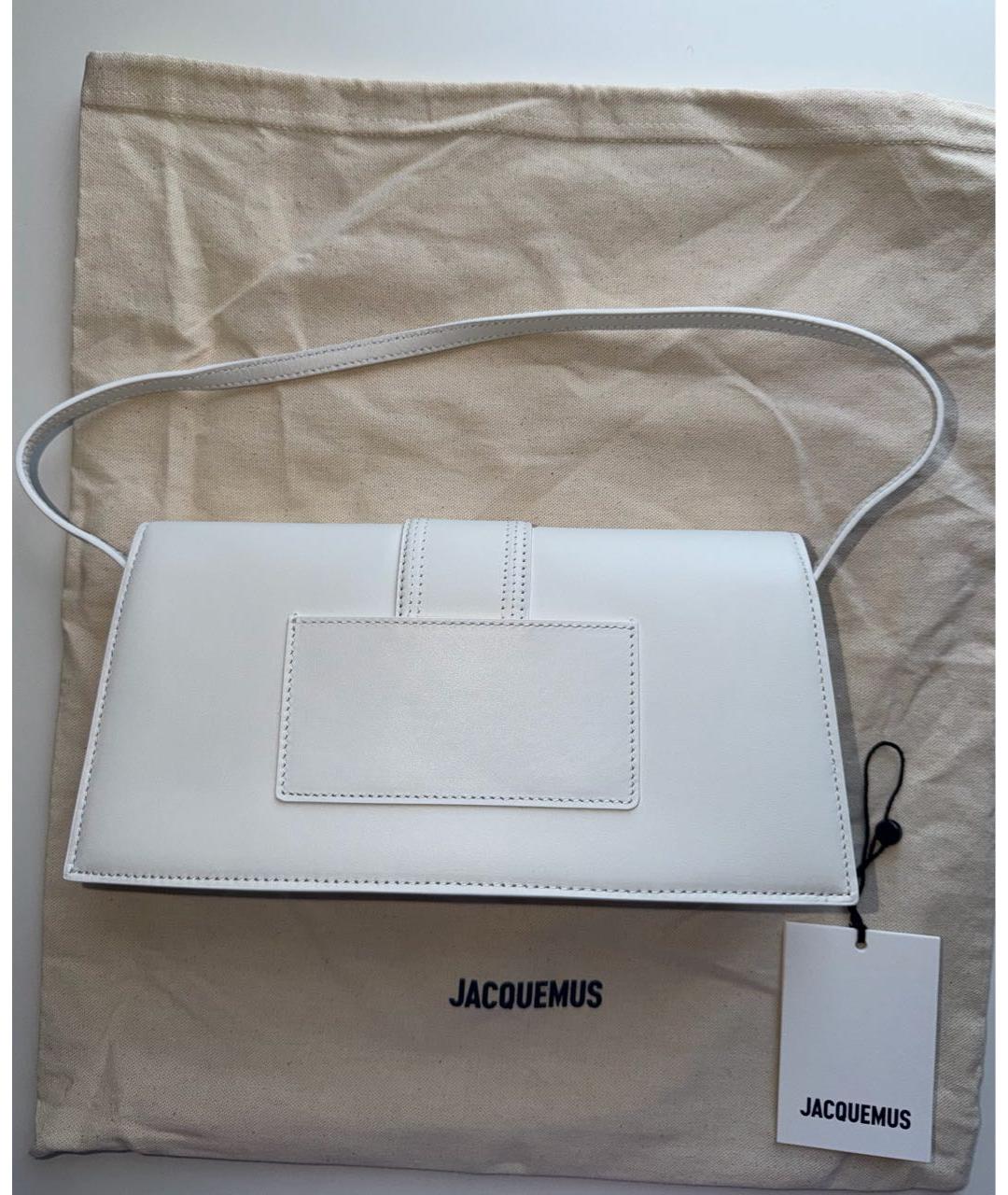JACQUEMUS Белая кожаная сумка с короткими ручками, фото 3