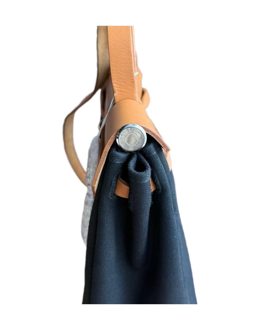 HERMES Черная тканевая сумка через плечо, фото 4