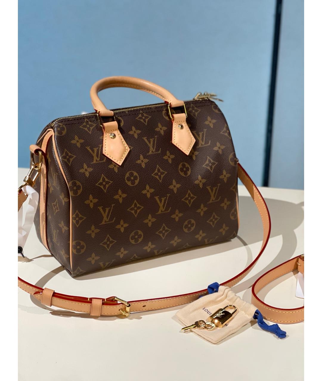 LOUIS VUITTON Коричневая канва сумка с короткими ручками, фото 7