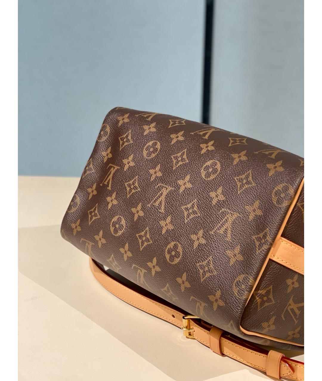 LOUIS VUITTON Коричневая канва сумка с короткими ручками, фото 5