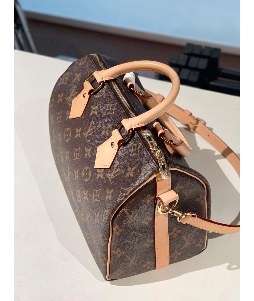 LOUIS VUITTON Коричневая канва сумка с короткими ручками, фото 6