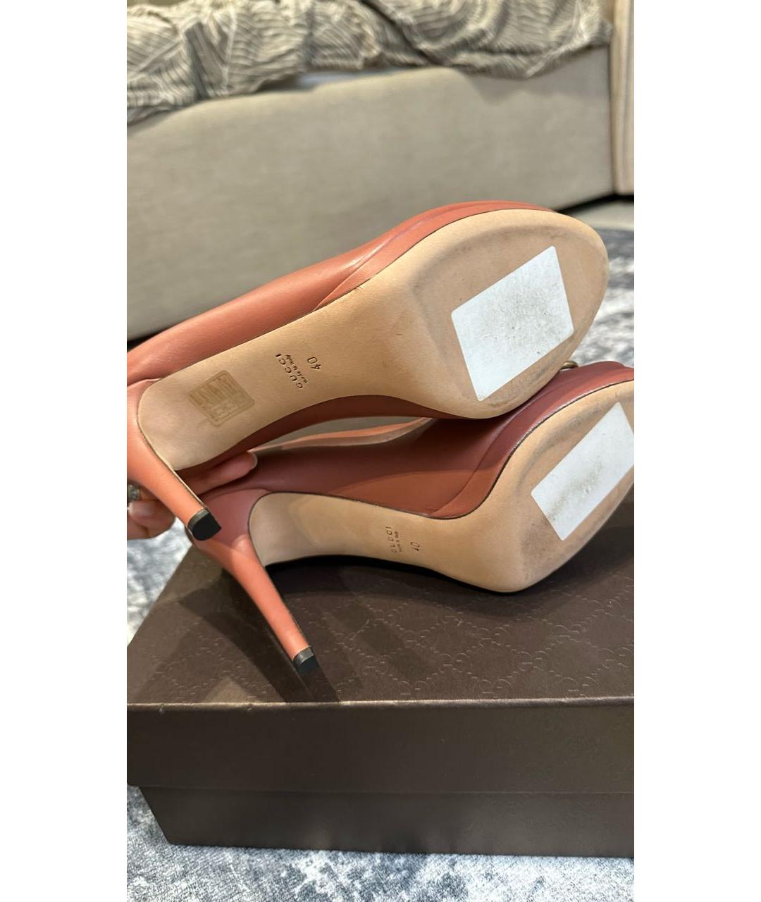 GUCCI Коричневые кожаные туфли, фото 5