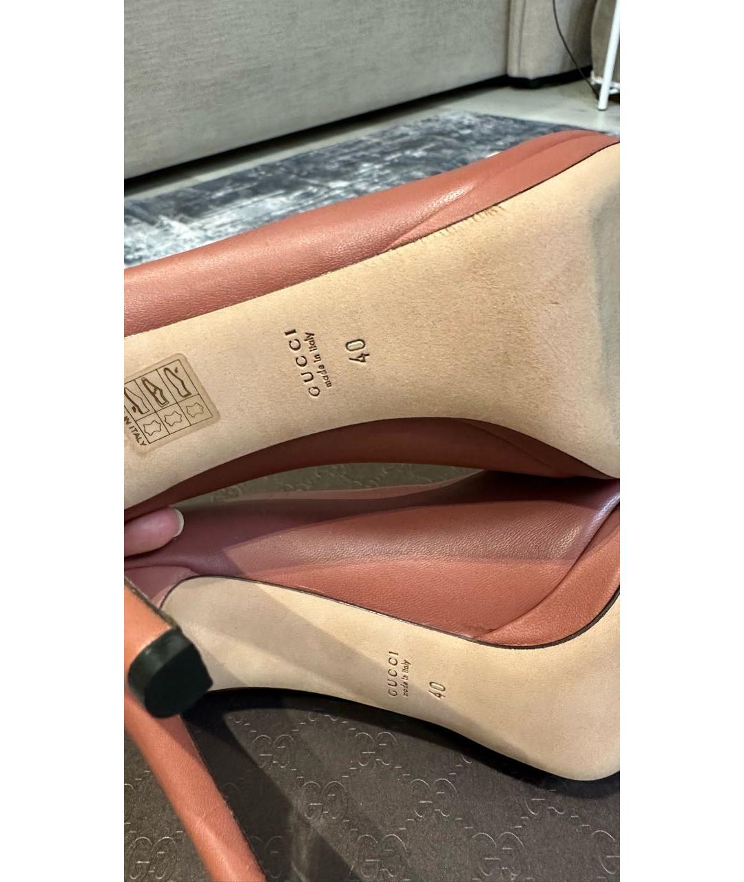 GUCCI Коричневые кожаные туфли, фото 8