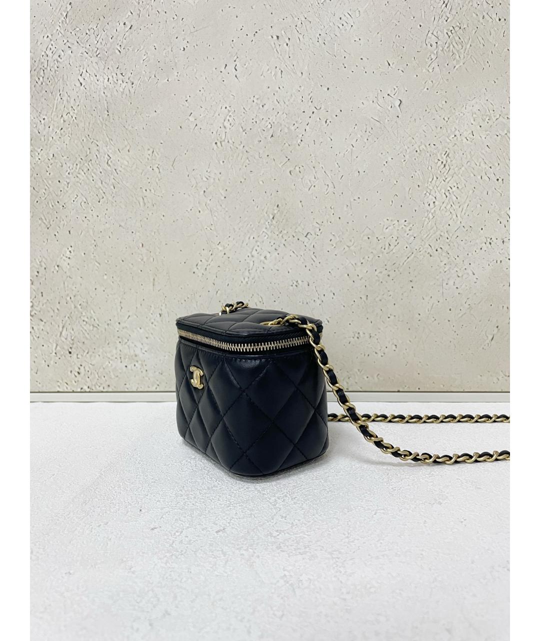 CHANEL Черная кожаная сумка через плечо, фото 4
