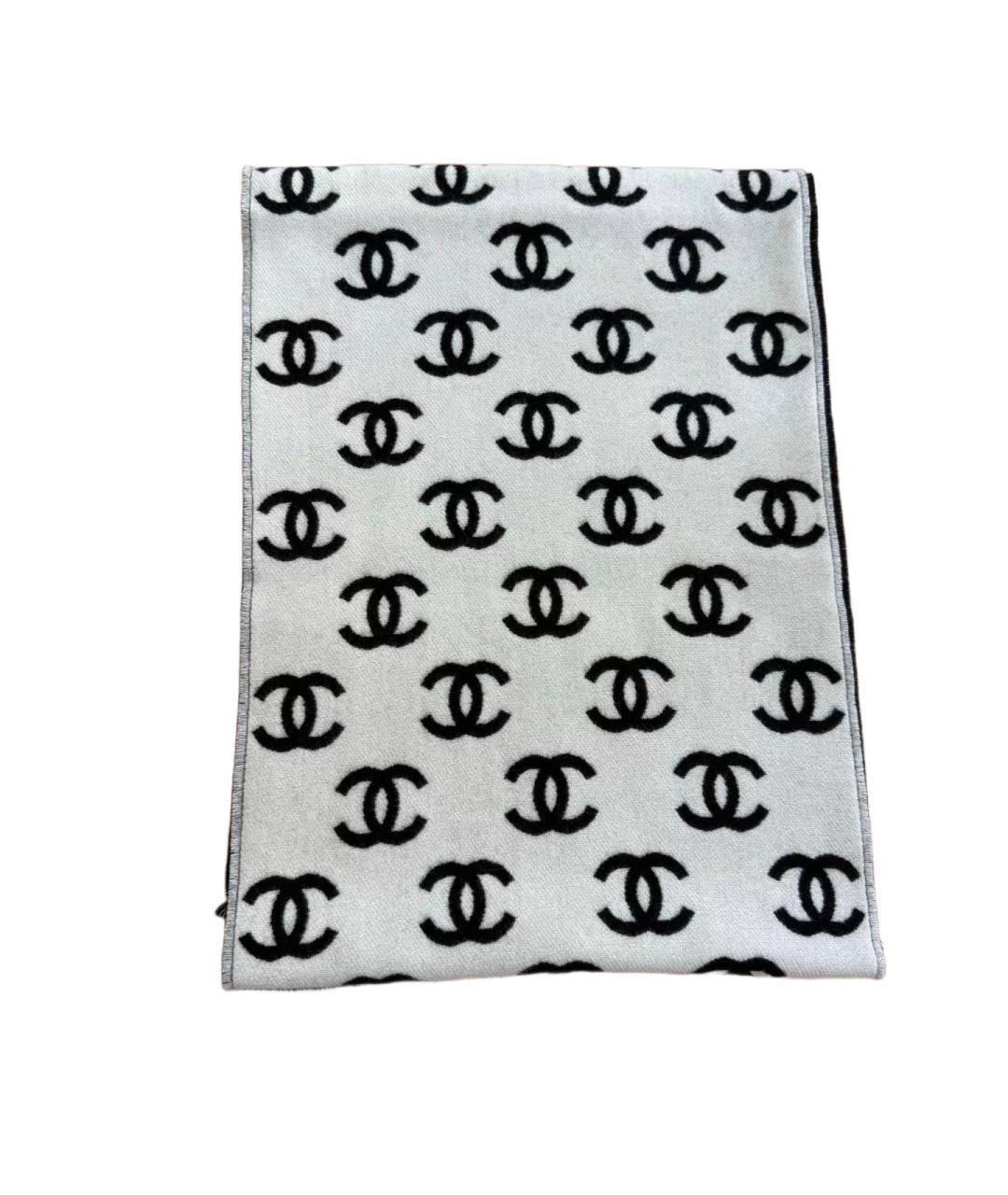 CHANEL Черный кашемировый шарф, фото 6