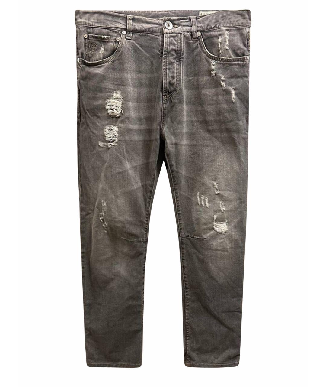 BRUNELLO CUCINELLI Антрацитовые джинсы скинни, фото 1
