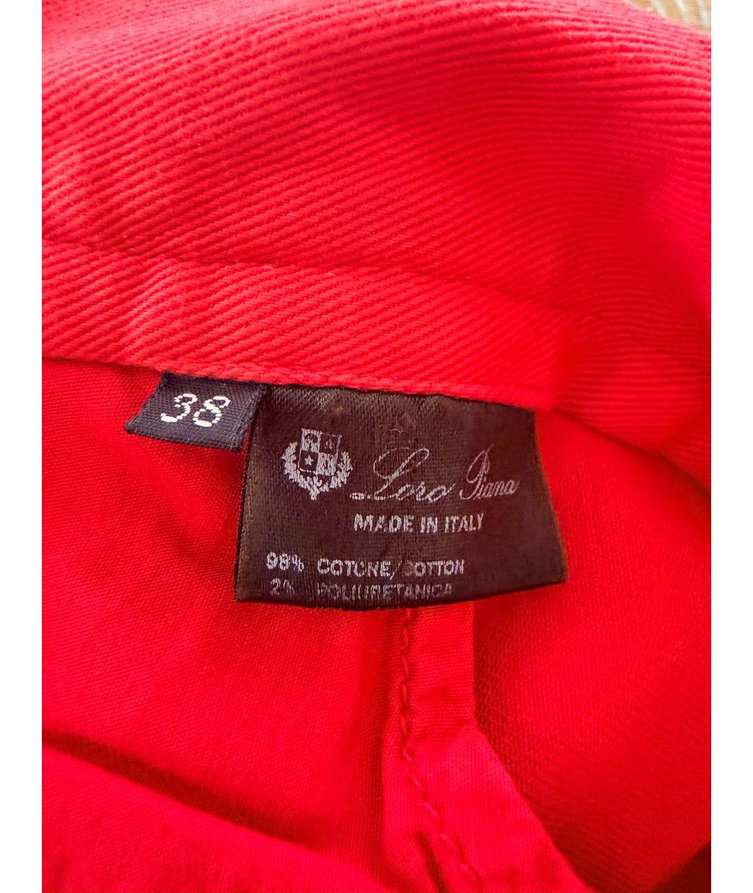 LORO PIANA Красные хлопок-полиэтиленовые джинсы слим, фото 4