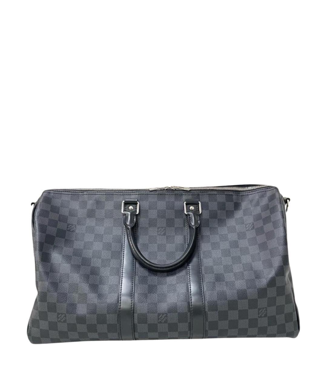 LOUIS VUITTON Черная канва сумка с короткими ручками, фото 1