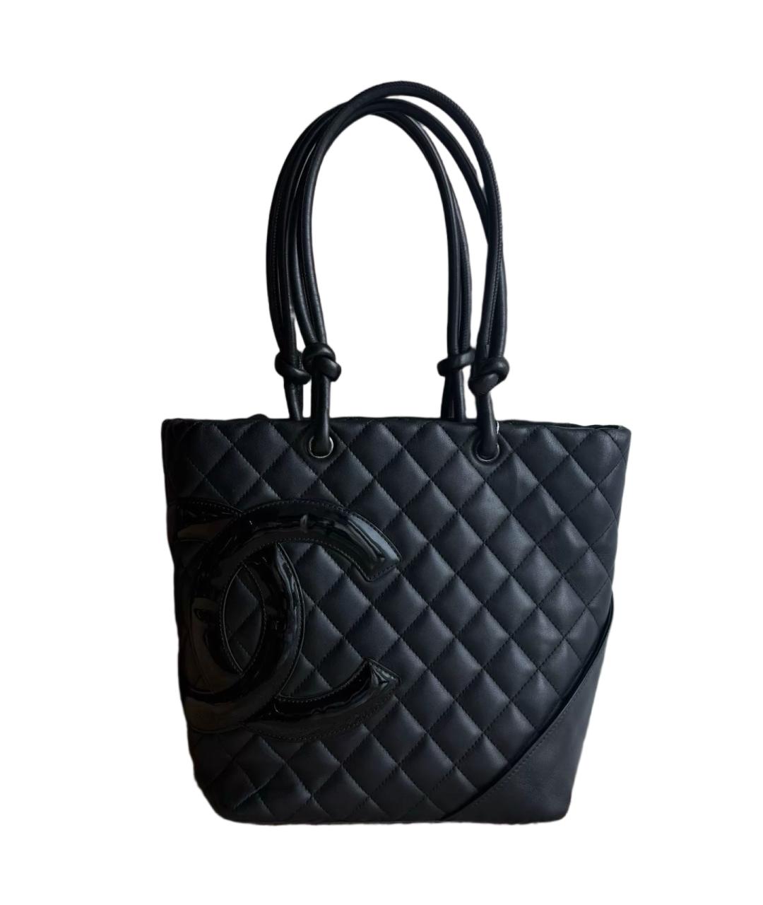 CHANEL Черная кожаная сумка тоут, фото 2