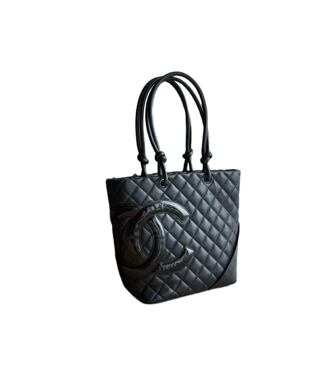 CHANEL Черная кожаная сумка тоут, фото 10