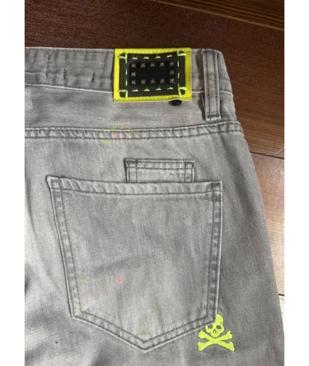 PHILIPP PLEIN Серые джинсы скинни, фото 3