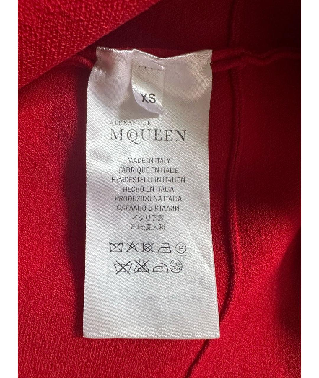 ALEXANDER MCQUEEN Красное вискозное вечернее платье, фото 5